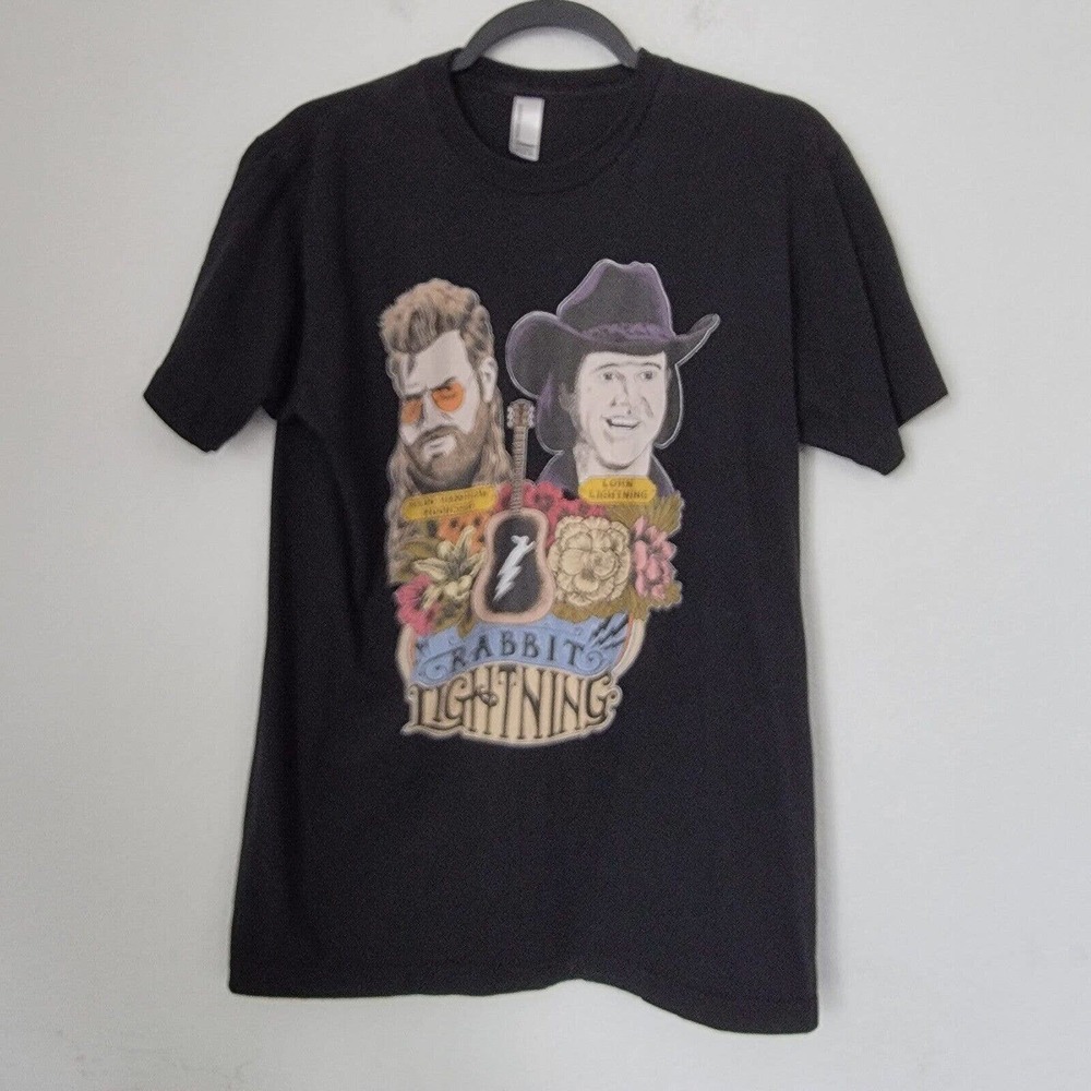 Rabbit lightning shirt men’s size Medium Black TShirt
